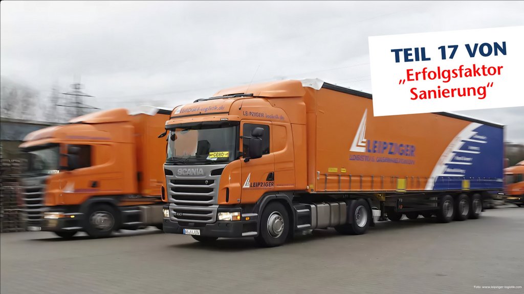 Zwei Sattelzüge von Leipziger Logistik
