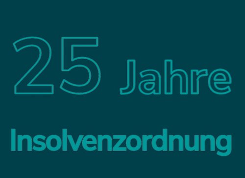 Schriftzug "25 Jahre Insolvenzordnung" - zum Blogbeitrag: 25 Jahre Insolvenzordnung