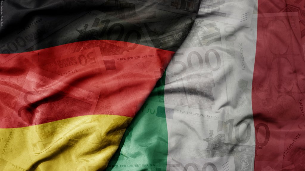 deutsche und italienische Flagge nebeneinander