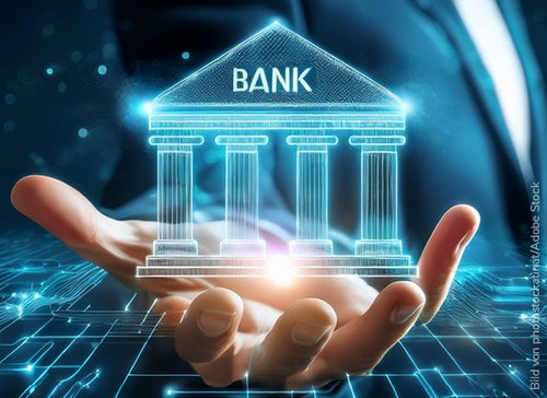 bankgebäude auf handfläche - zum Blogbeitrag: Kredite und Krisen