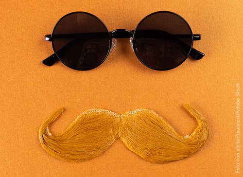 sonnenbrille und schnurrbart als gesicht dargestellt - zum Blogbeitrag: Vorinsolvenzliche Restrukturierung mit dem StaRUG: Rares für Bares