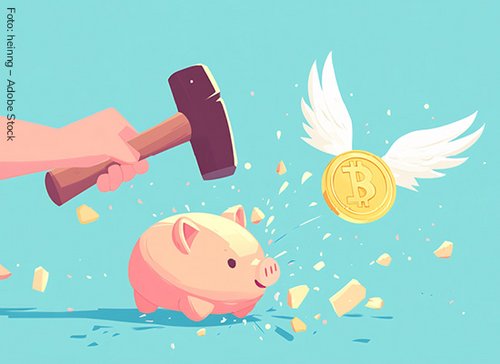 Sparschwein wird mit Hammer aufgeschlagen - zum Blogbeitrag: Sonderinsolvenzrecht für Krypto-Assets